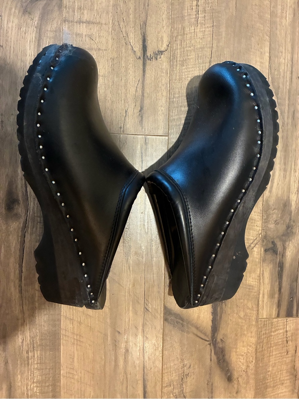 Troentorp of Sweden Black Studded Platform Clog - Size 46 (12)